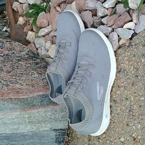 Skechers gray slip on sneakers walking shoes women's 6.5